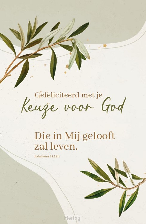Gefeliciteerd met je Keuze voor God - wenskaart tekst